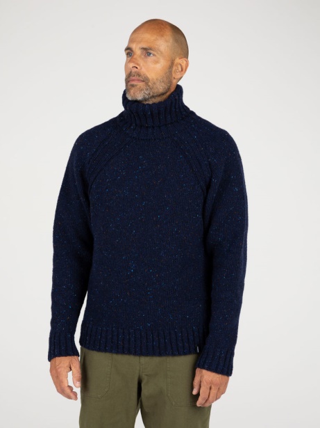 Wartha Roll Neck Jumper Navy Finisterre Stylish
