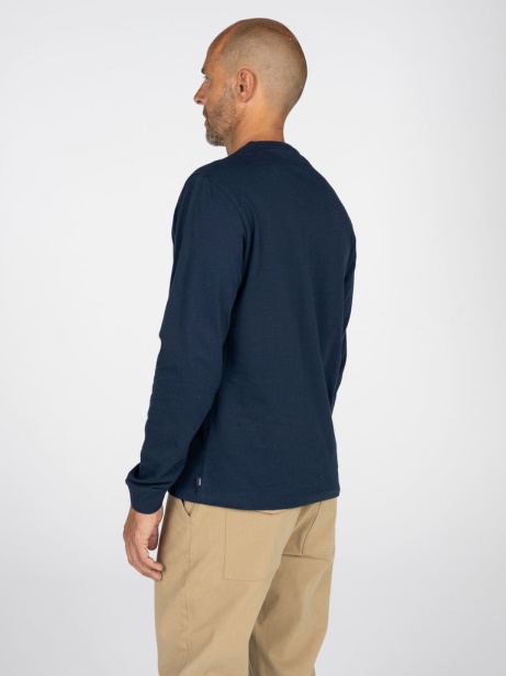 Navy Finisterre Stylish Harlyn Logo Long Sleeve T-Shirt