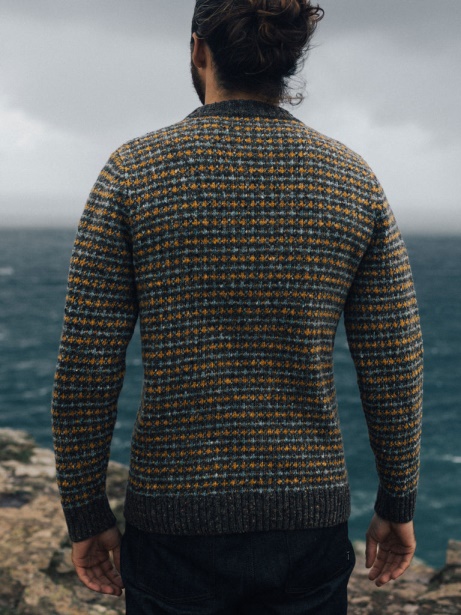 Finisterre Stylish Bowers Jumper Grey Marl/Ozone/Manuka
