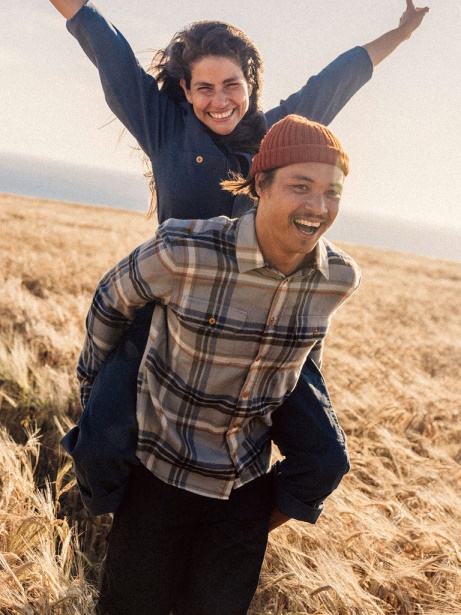 Grey/Blue Check Finisterre Stylish Beardsmore Shirt