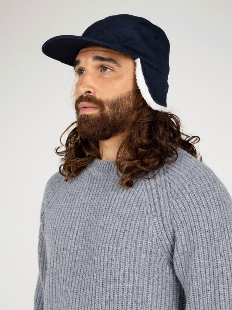 Navy Berings Earflap Cap Finisterre Stylish