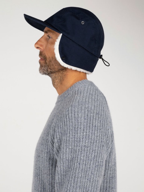 Navy Berings Earflap Cap Finisterre Stylish