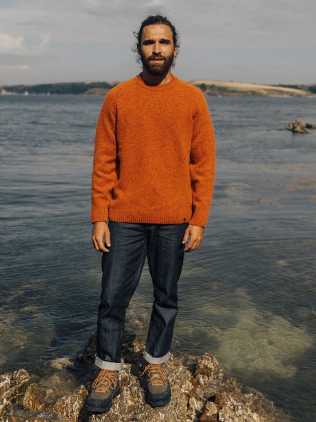 Finisterre Stylish Furlong Merino Jumper Copper