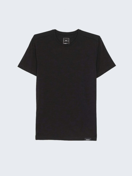 Finisterre Stylish Black Eddy Short Sleeve Merino Wool Base Layer T-Shirt