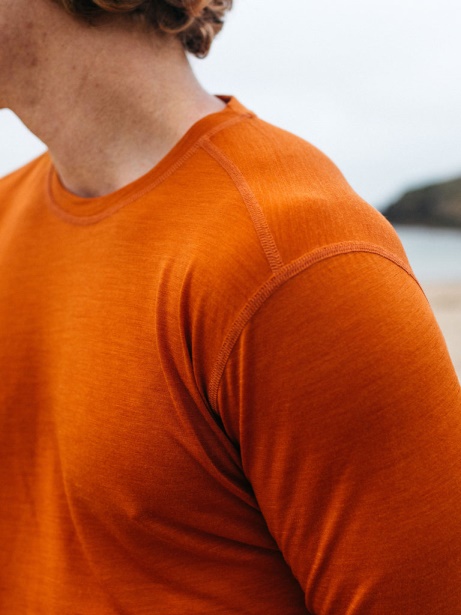 Copper Finisterre Stylish Eddy Merino Wool Long Sleeve Base Layer