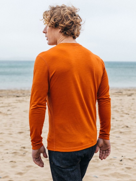 Copper Finisterre Stylish Eddy Merino Wool Long Sleeve Base Layer