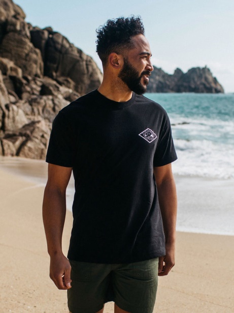Finisterre Stylish Black Diamond Logo T-Shirt