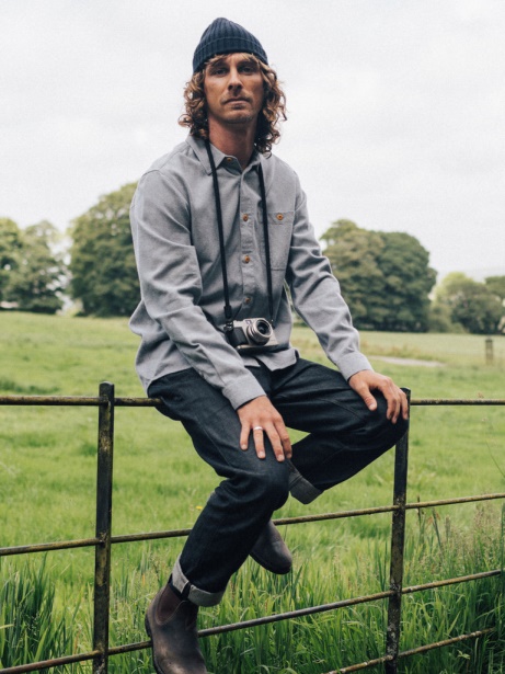 Finisterre Stylish Indigo Dobby Gylly Shirt