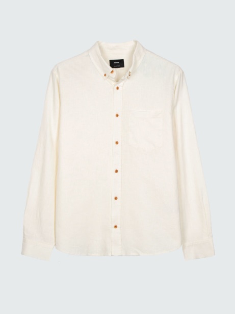 Finisterre Stylish Eaton Long Sleeve Shirt Ecru