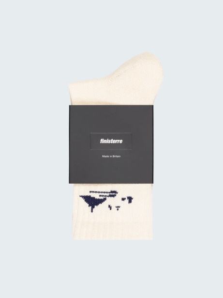 Ecru/Navy Finisterre Stylish Rossby Sports Sock