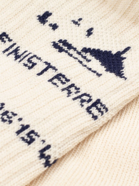 Ecru/Navy Finisterre Stylish Rossby Sports Sock