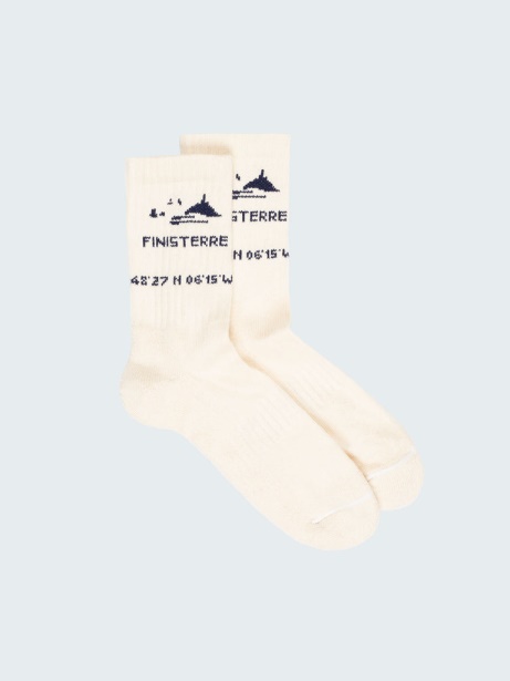 Ecru/Navy Finisterre Stylish Rossby Sports Sock