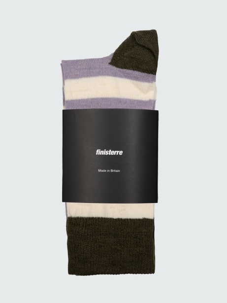 Finisterre Stylish Khaki/Ecru/Heather Last Long Original Sock