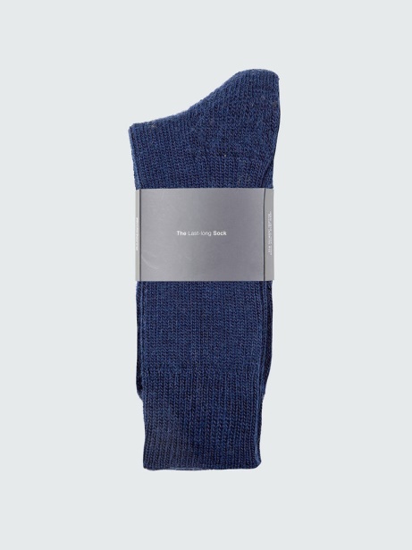 Navy Finisterre Stylish Last Long Ribbed Sock