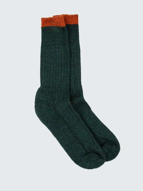 Bosun Sock Pine Green/Rust Finisterre Stylish