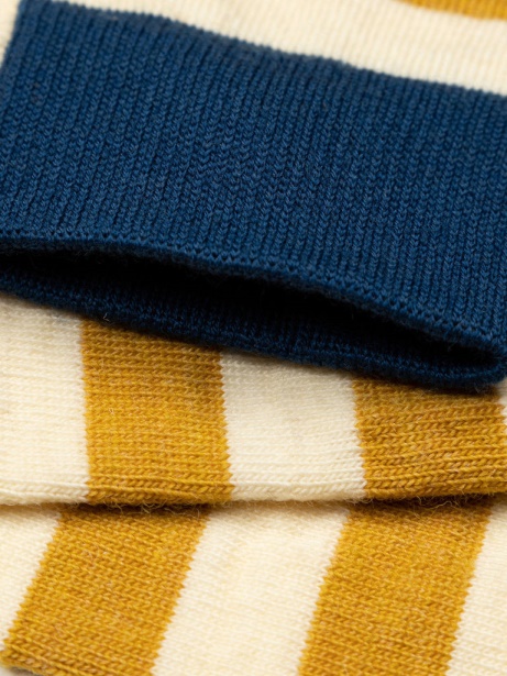 Finisterre Stylish Beeswax/Ecru/Kingfisher Last Long Original Sock