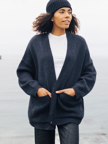 Eyre Knit Cardigan Finisterre Stylish Indigo