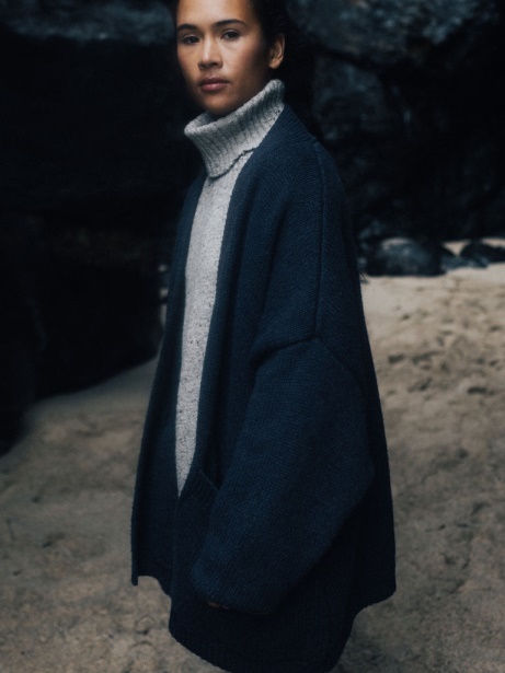 Eyre Knit Cardigan Finisterre Stylish Indigo