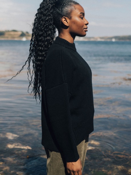 Black Eyre Knit Jumper Finisterre Stylish