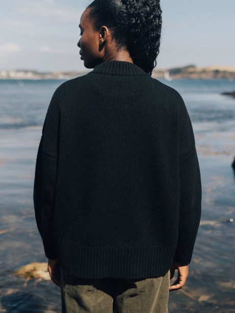 Black Eyre Knit Jumper Finisterre Stylish