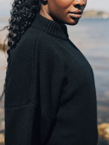 Black Eyre Knit Jumper Finisterre Stylish