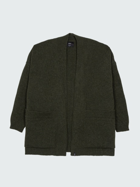 Eyre Knit Cardigan Finisterre Stylish Dark Olive