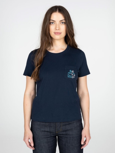 Finisterre Stylish Women's Lucas Beaufort Finisterre Stylish Short Sleeve T-Shirt Navy