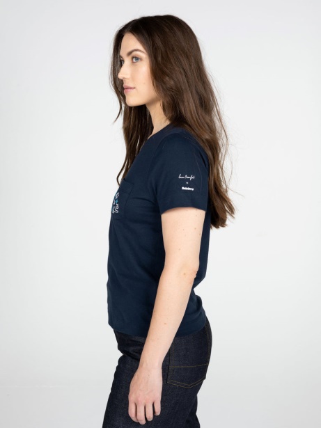 Finisterre Stylish Women's Lucas Beaufort Finisterre Stylish Short Sleeve T-Shirt Navy