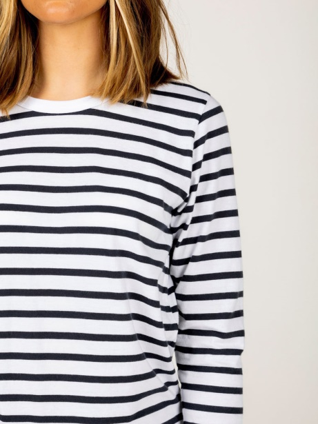 Eldon Long Sleeve T-Shirt Navy/White Stripe Finisterre Stylish