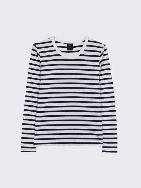 Eldon Long Sleeve T-Shirt Navy/White Stripe Finisterre Stylish