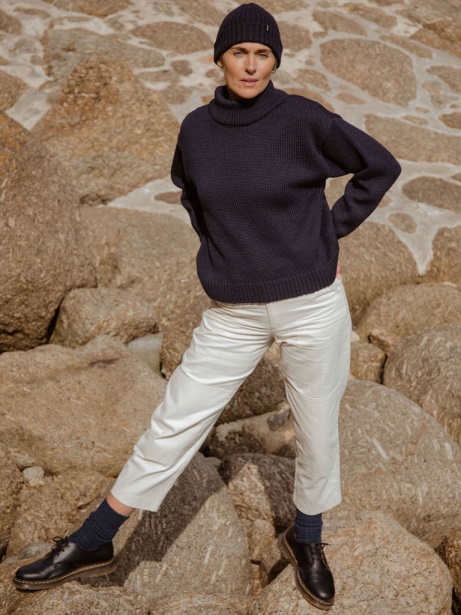 Keynvor Gansey Jumper Finisterre Stylish Navy