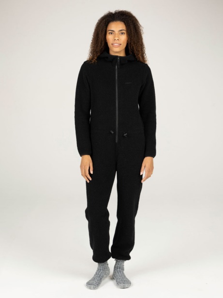 Finisterre Stylish Black Budock Fleece Jumpsuit