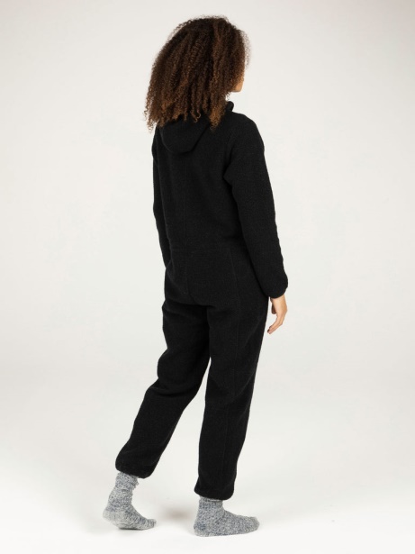 Finisterre Stylish Black Budock Fleece Jumpsuit