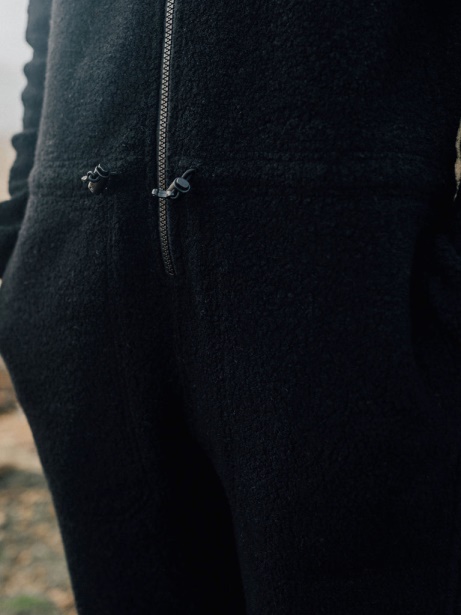 Finisterre Stylish Black Budock Fleece Jumpsuit
