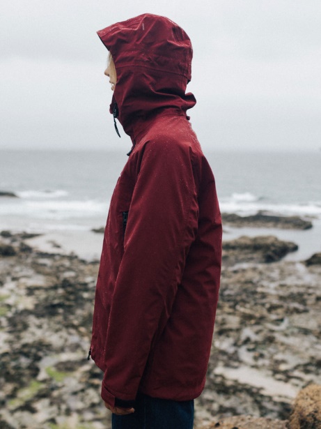 Finisterre Stylish Women's Stormbird Waterproof Jacket Dark Burgundy