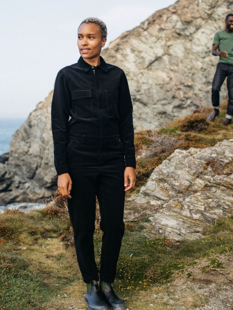Cord Pennan Zip Jumpsuit Black Finisterre Stylish
