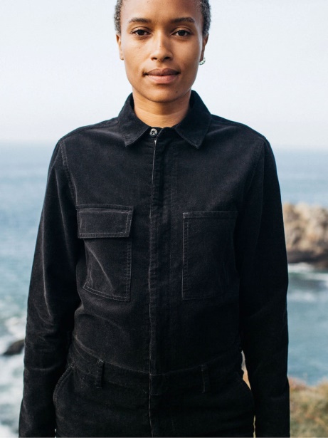 Cord Pennan Zip Jumpsuit Black Finisterre Stylish