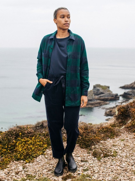 Navy Check Wanson Overshirt Finisterre Stylish