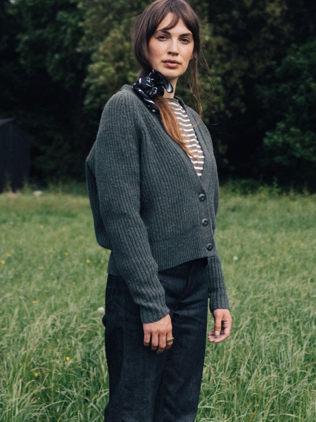 Slate Grey Finisterre Stylish Mora Knit Cardigan