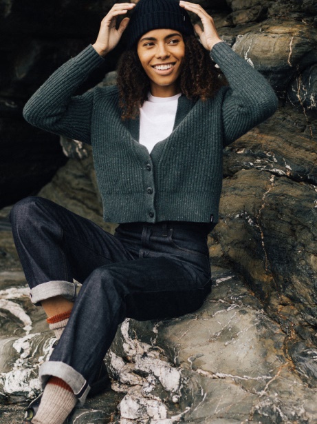 Slate Grey Finisterre Stylish Mora Knit Cardigan