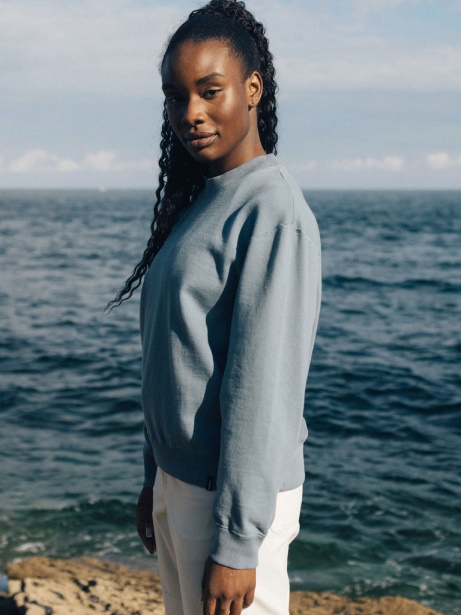 Finisterre Stylish Bidston Sweatshirt Blue Steel