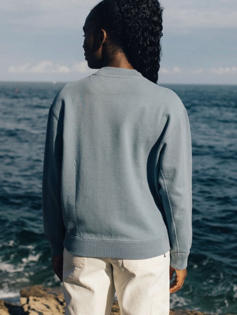 Finisterre Stylish Bidston Sweatshirt Blue Steel