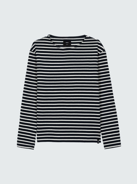 Navy/White Dutson Slim Long Sleeve Top Finisterre Stylish