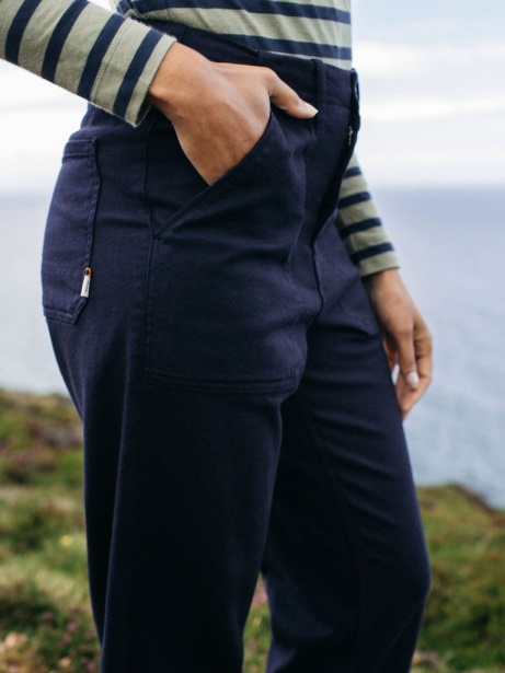 Navy Finisterre Stylish Yarrel Canvas Trouser