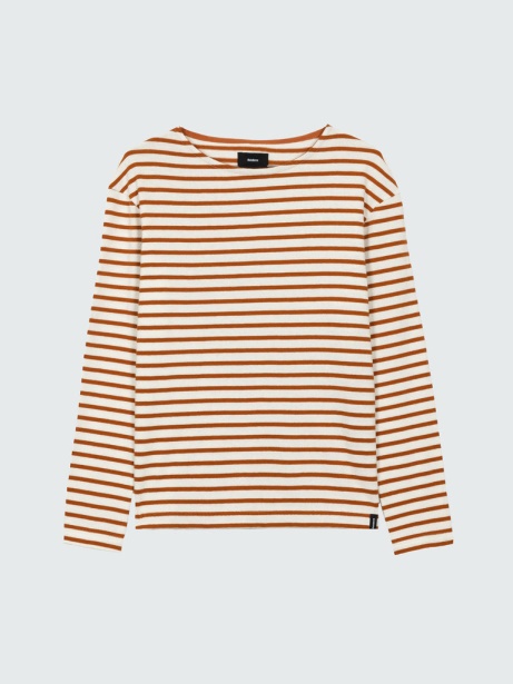 Dutson Slim Long Sleeve Top Finisterre Stylish Copper/Ecru