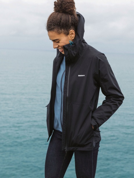 Finisterre Stylish Black The Rainbird Waterproof Jacket