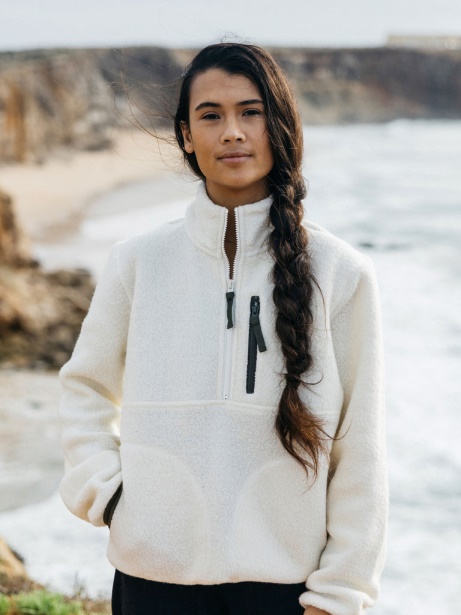 Ecru Finisterre Stylish Hegen 1/4 Zip Wool Fleece