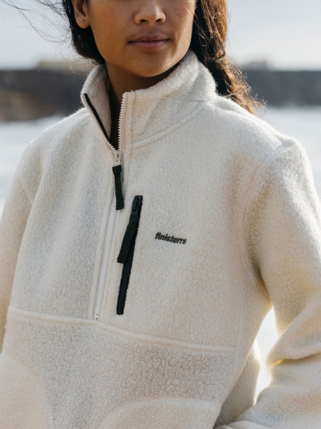 Ecru Finisterre Stylish Hegen 1/4 Zip Wool Fleece