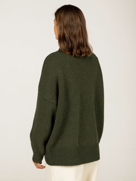 Dark Olive Eyre Knit Jumper Finisterre Stylish