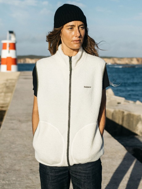 Ecru Finisterre Stylish Hegen Wool Gilet